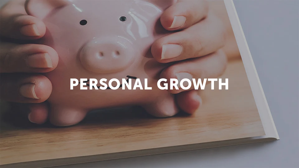 Photo of a self-published book on financial savings representing the Lulu bookstore category personal growth