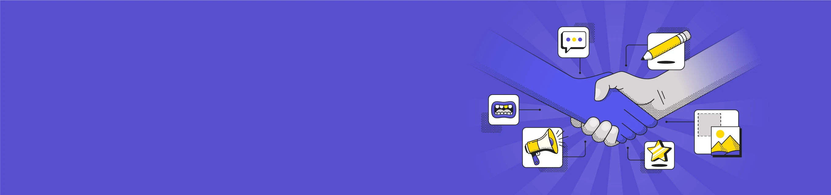 Lulu hire a pro banner image showing a partner and prosper book produce stand