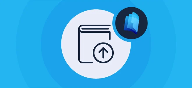 Order import step 1 icon indicating an action to upload a published book